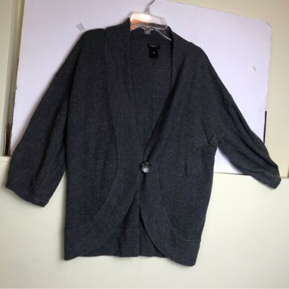 Ann Taylor Y2K Wool Round Hem Ballon Sleeve Cardigan Sweater Top Button Oversize - Picture 6 of 14